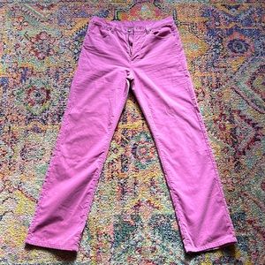 Dries Van Noten Pink Slightly Velvet Jeans